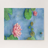 Lotus flower watercolor ジグソーパズル (横)