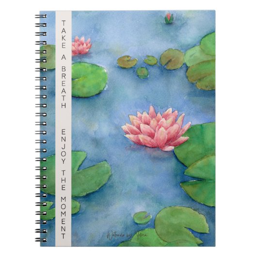 Lotus Flower Watercolor ノートブック (正面)