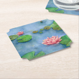 Lotus flower watercolor ペーパーコースター