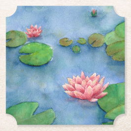 Lotus flower watercolor ペーパーコースター