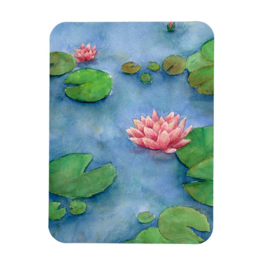Lotus flower watercolor マグネット (縦)