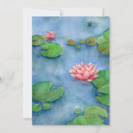 Lotus flower watercolor 招待状