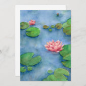 Lotus flower watercolor 招待状 (正面/裏面)