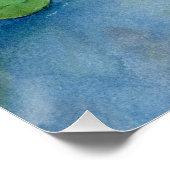 Lotus Flower Watercolor Painting ポスター (コーナー)