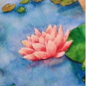Lotus Flower Watercolor Painting ポスター