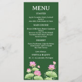 Lotus Flower Wedding Menu Card メニュー (正面)