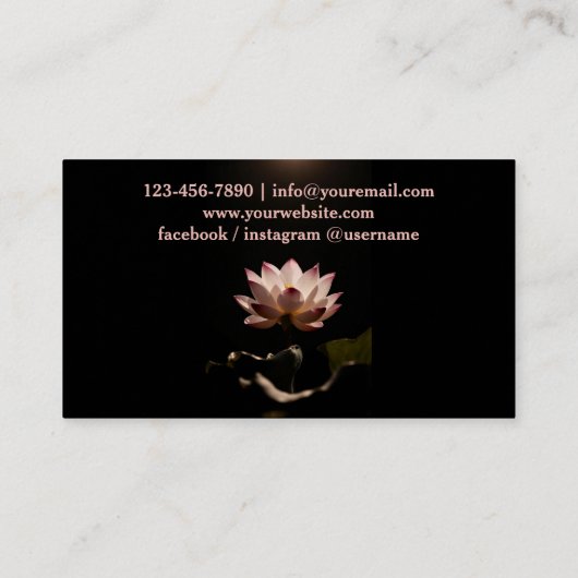 Lotus Flower Yoga 名刺 (裏面)