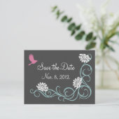 Lotus Flowers日付はがきを保存する(灰色) 案内ポストカード (スタンド正面)