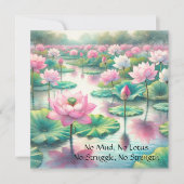 Lotus Flowers & Quote サンキューカード (正面)