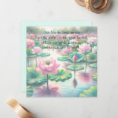 Lotus Flowers & Quote ノートカード (正面/裏面インサイチュ)