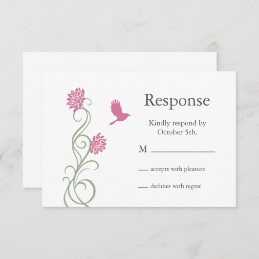 Lotus Flowers RSVP （白） (正面/裏面)