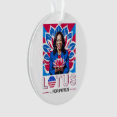Lotus for Potus Kamala Harris大統領選挙キャンペーン オーナメント (正面)
