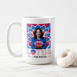Lotus for Potus Kamala Harris大統領選挙キャンペーン コーヒーマグカップ