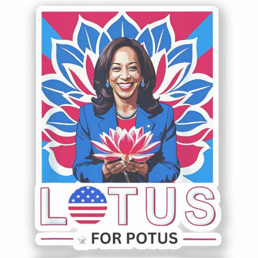 Lotus for Potus Kamala Harris大統領選挙キャンペーン シール (正面)