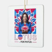 Lotus for Potus Kamala Harris大統領選挙キャンペーン セラミックオーナメント (左)