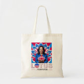 Lotus for Potus Kamala Harris大統領選挙キャンペーン トートバッグ (正面)