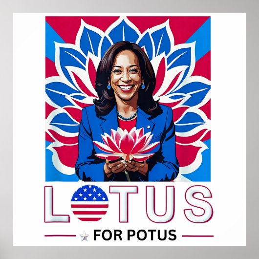 Lotus for Potus Kamala Harris大統領選挙キャンペーン ポスター (正面)