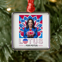 Lotus for Potus Kamala Harris大統領選挙キャンペーン メタルオーナメント