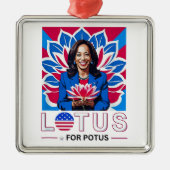 Lotus for Potus Kamala Harris大統領選挙キャンペーン メタルオーナメント (正面)