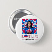 Lotus for Potus Kamala Harris大統領選挙キャンペーン 缶バッジ (正面&裏面)