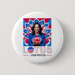 Lotus for Potus Kamala Harris大統領選挙キャンペーン 缶バッジ