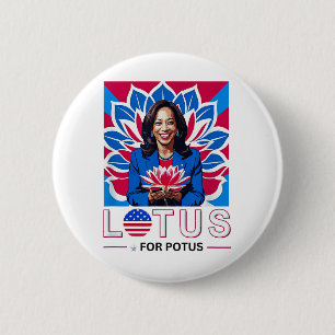 Lotus for Potus Kamala Harris大統領選挙キャンペーン 缶バッジ