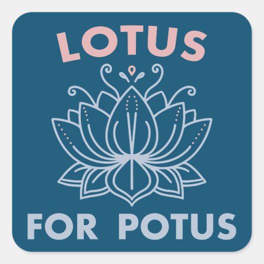 Lotus for Potus Kamala Harris for Presidentフローラ スクエアシール (正面)