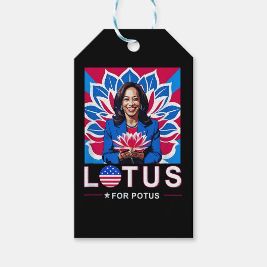 Lotus For Potus USA選出Kamala Harris 2024 ギフトタグ (正面)