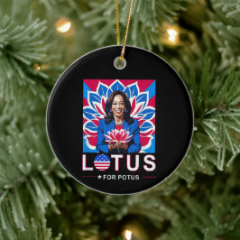 Lotus For Potus USA選出Kamala Harris 2024 セラミックオーナメント