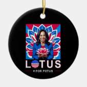 Lotus For Potus USA選出Kamala Harris 2024 セラミックオーナメント (正面)