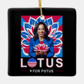 Lotus For Potus USA選出Kamala Harris 2024 セラミックオーナメント (正面)