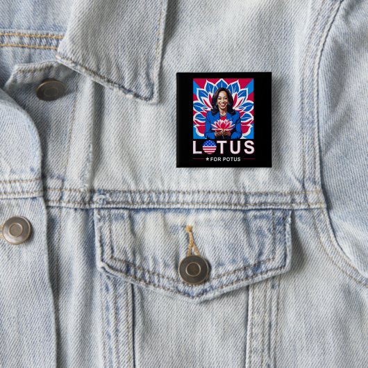 Lotus For Potus USA選出Kamala Harris 2024 缶バッジ (インサイチュ)