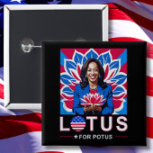 Lotus For Potus USA選出Kamala Harris 2024 缶バッジ
