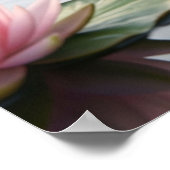 Lotus Frog Zen Pond ポスター (角)