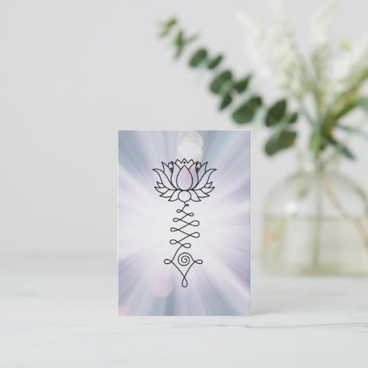 *~* Lotus Lavender Blue Rays霊気癒しエネルギー 名刺 (スタンド正面)