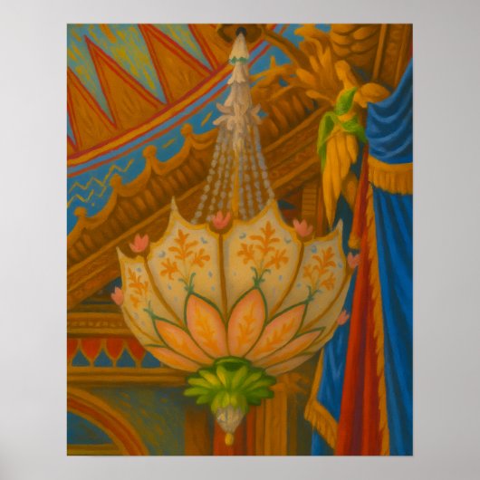 Lotus Light – Royal Pavilion Chandelier Print ポスター (正面)