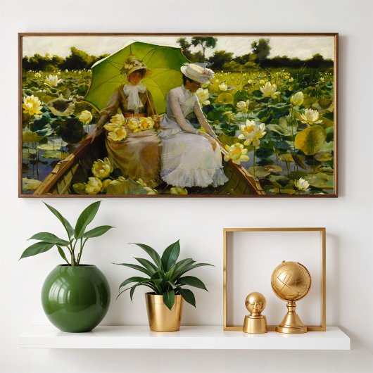 Lotus Lilies, Charles Curran ポスター