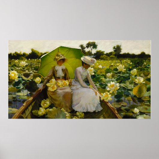Lotus Lilies, Charles Curran ポスター (正面)