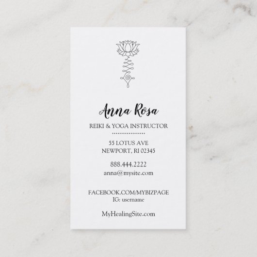 *~*Lotus Lilly霊気の修復    名刺 (裏面)