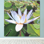Lotus Lily Large Floral キャンバスプリント (インサイチュ (ウッドフロア))