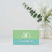 Lotus Logo Yoga Studioビジネスカードテンプレート 名刺 (スタンド正面)