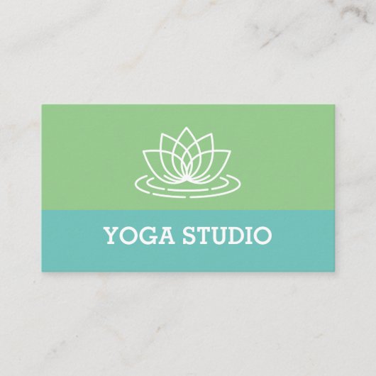 Lotus Logo Yoga Studioビジネスカードテンプレート 名刺 (正面)