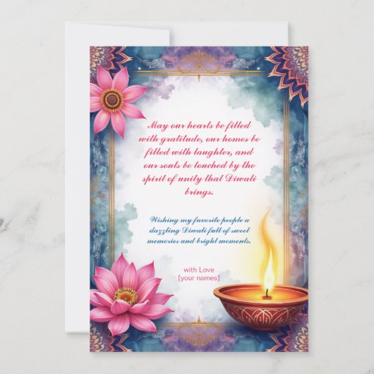 Lotus Lounge Diwali Greeting Card 招待状 (裏面)