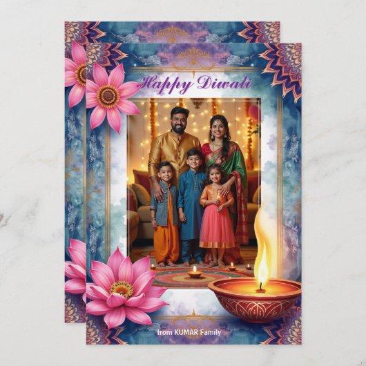 Lotus Lounge Diwali Greeting Card 招待状 (正面/裏面)