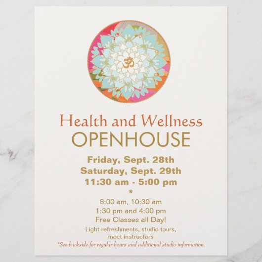 Lotus Mandala Health and Wellness Flyer チラシ (正面)