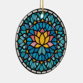 Lotus Mandala Stained Glass セラミックオーナメント (右)