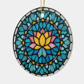 Lotus Mandala Stained Glass セラミックオーナメント (左)