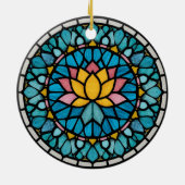 Lotus Mandala Stained Glass セラミックオーナメント (裏面)