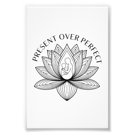 Lotus Mother Child Present Mantra Art フォトプリント (正面)
