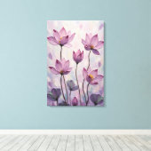 Lotus – Oil Painting キャンバスプリント (インサイチュ (ウッドフロア))